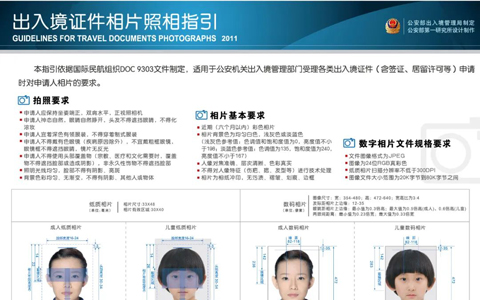 出入境证件（护照、港澳通行证、台湾通行证、驻澳门劳工证等）相片规格标准及照相指引